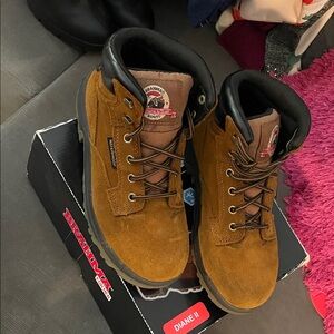 Brahma Brown and Black Work Boots with Padded Collar